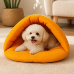DogBedHouse Calming Plush Fleece Pet Cave Bed