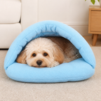 DogBedHouse Calming Plush Fleece Pet Cave Bed