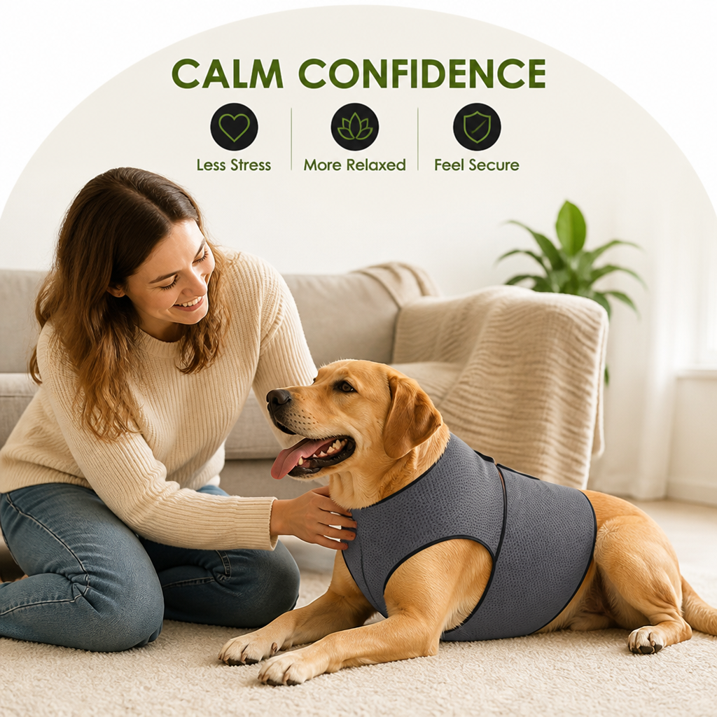 DogBedHouse Calming Snug Wrap Dog Jacket (Adjustable Velcro)