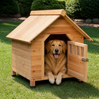 DogBedHouse Cedar Wood & Rainproof Pet House (Indoor/Outdoor)