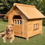 DogBedHouse Cedar Wood & Rainproof Pet House (Indoor/Outdoor)