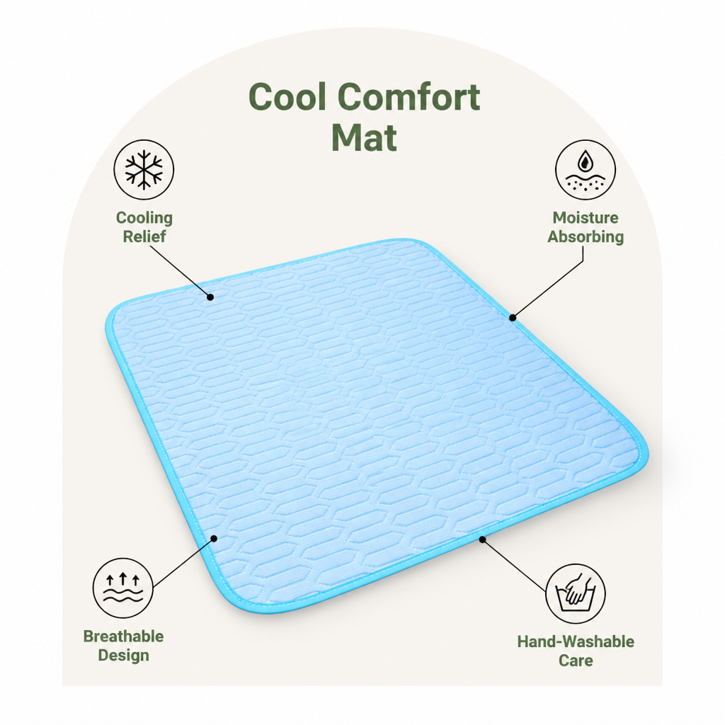 DogBedHouse Chemical-Free Breathable & Sweat-Absorbent Cooling Mat (Hand-Washable)