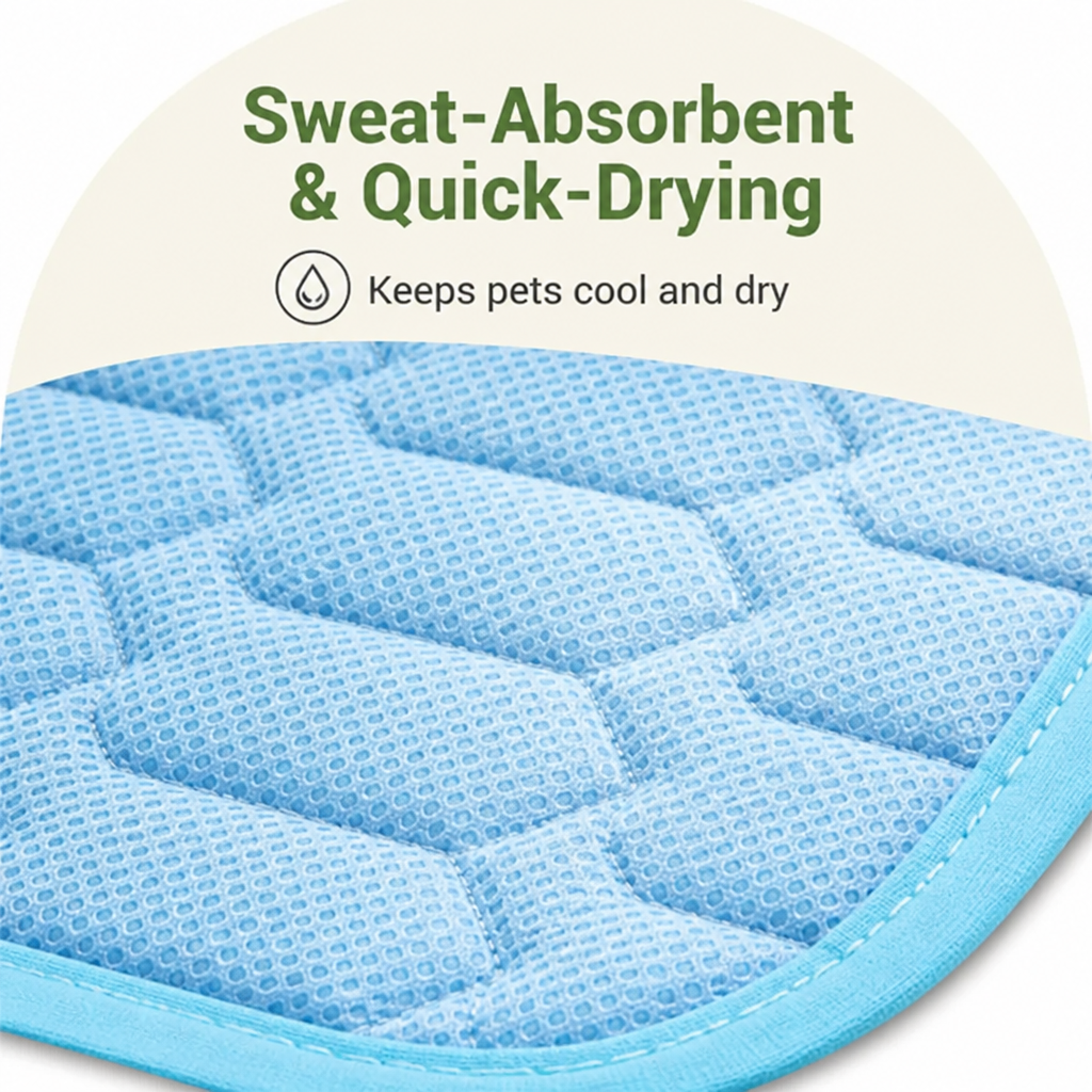 DogBedHouse Chemical-Free Breathable & Sweat-Absorbent Cooling Mat (Hand-Washable)