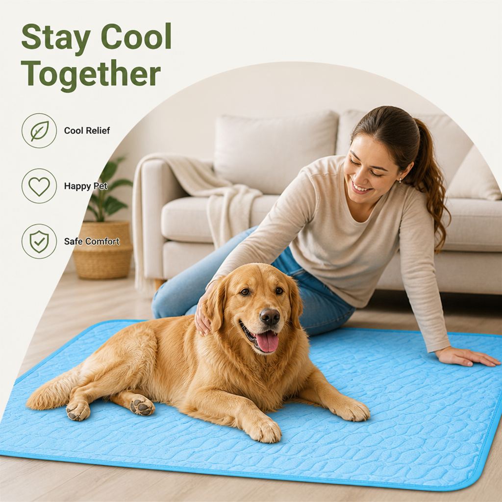 DogBedHouse Chemical-Free Breathable & Sweat-Absorbent Cooling Mat (Hand-Washable)