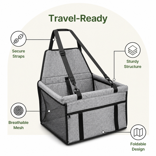 DogBedHouse Chemical-Free & Foldable Hammock Car Seat Cover