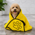 DogBedHouse Chenille Microfiber Quick-Drying Pet Bath Towel (Double Hand Pockets)
