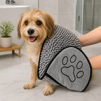 DogBedHouse Chenille Microfiber Quick-Drying Pet Bath Towel (Double Hand Pockets)