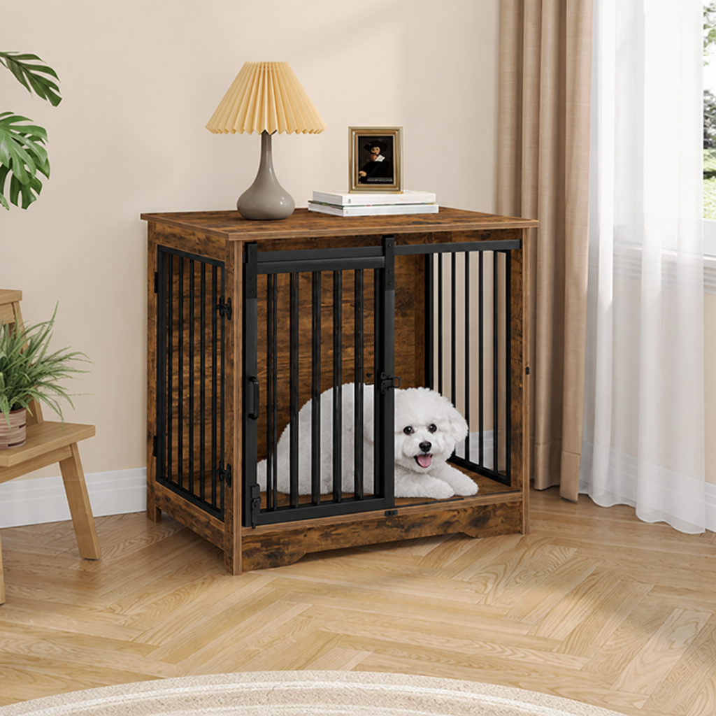 DogBedHouse Chew-Resistant Dual-Door Locking Dog Crate