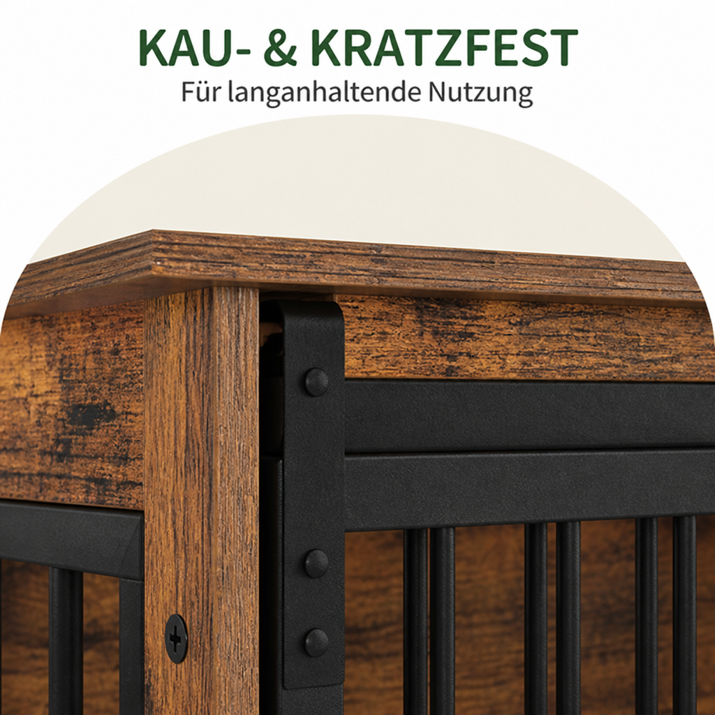 DogBedHouse Chew-Resistant Dual-Door Locking Dog Crate