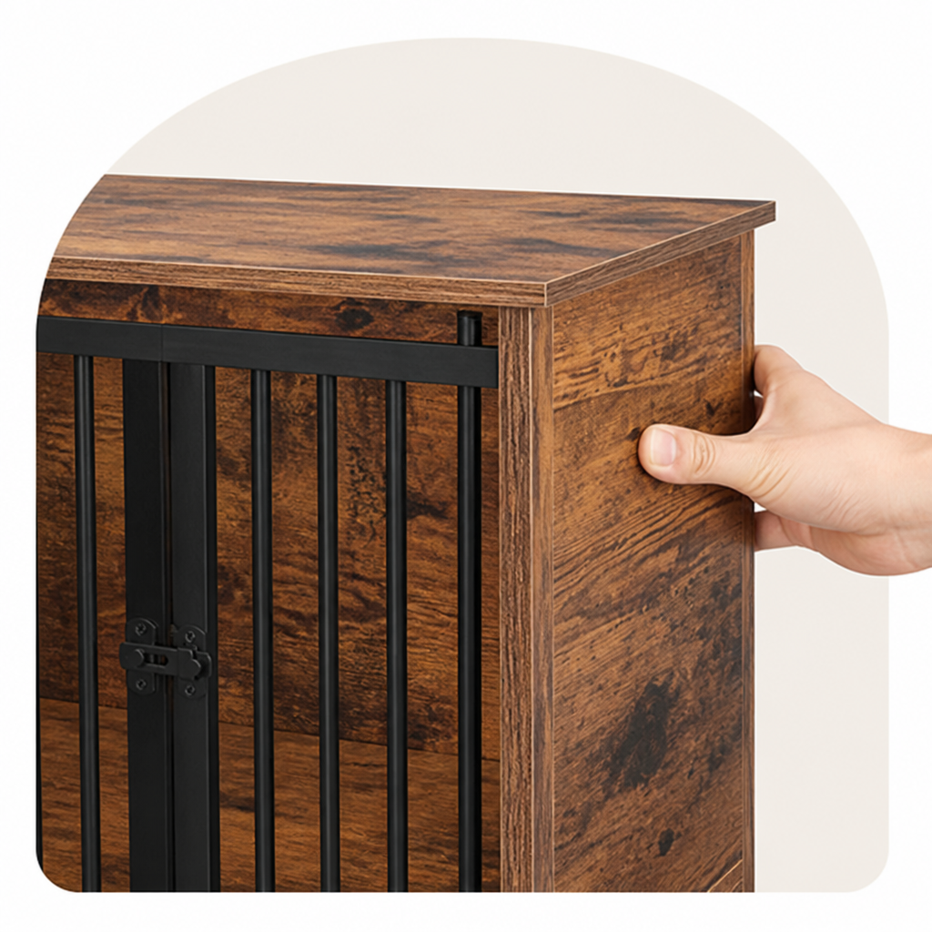 DogBedHouse Chew-Resistant Dual-Door Locking Dog Crate