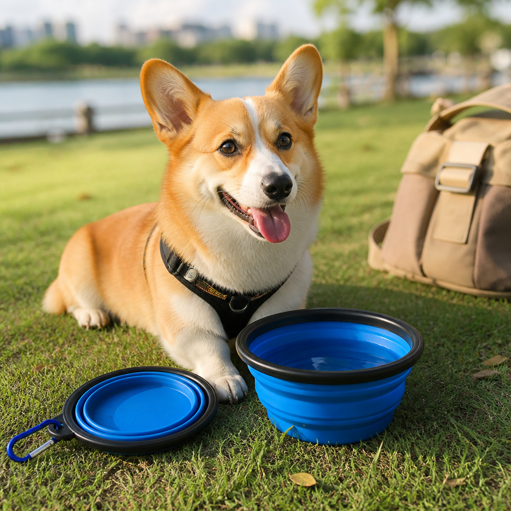 DogBedHouse Collapsible Food-Grade Silicone Travel Bowl
