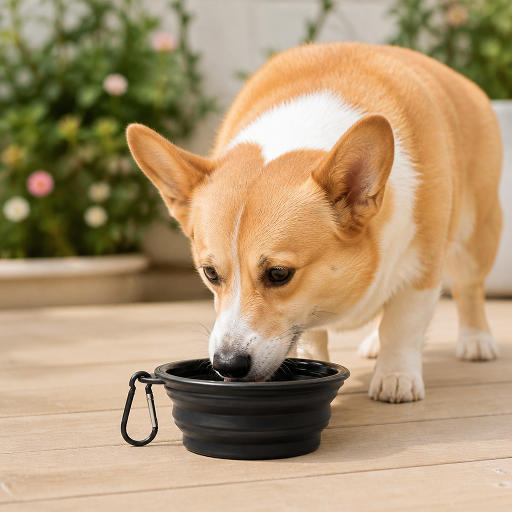 DogBedHouse Collapsible Food-Grade Silicone Travel Bowl