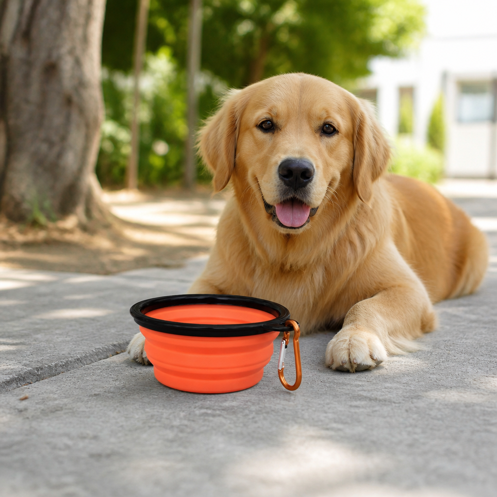 DogBedHouse Collapsible Food-Grade Silicone Travel Bowl