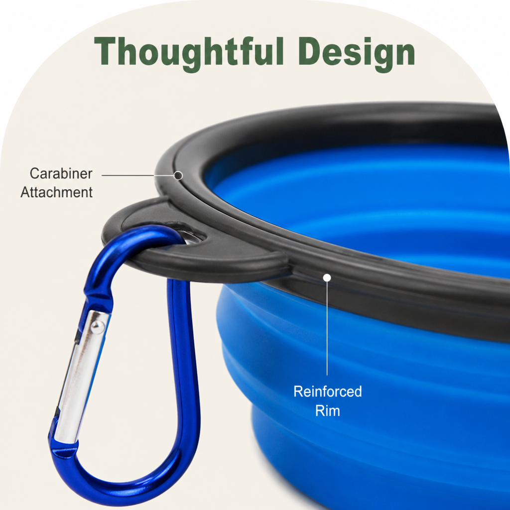 DogBedHouse Collapsible Food-Grade Silicone Travel Bowl