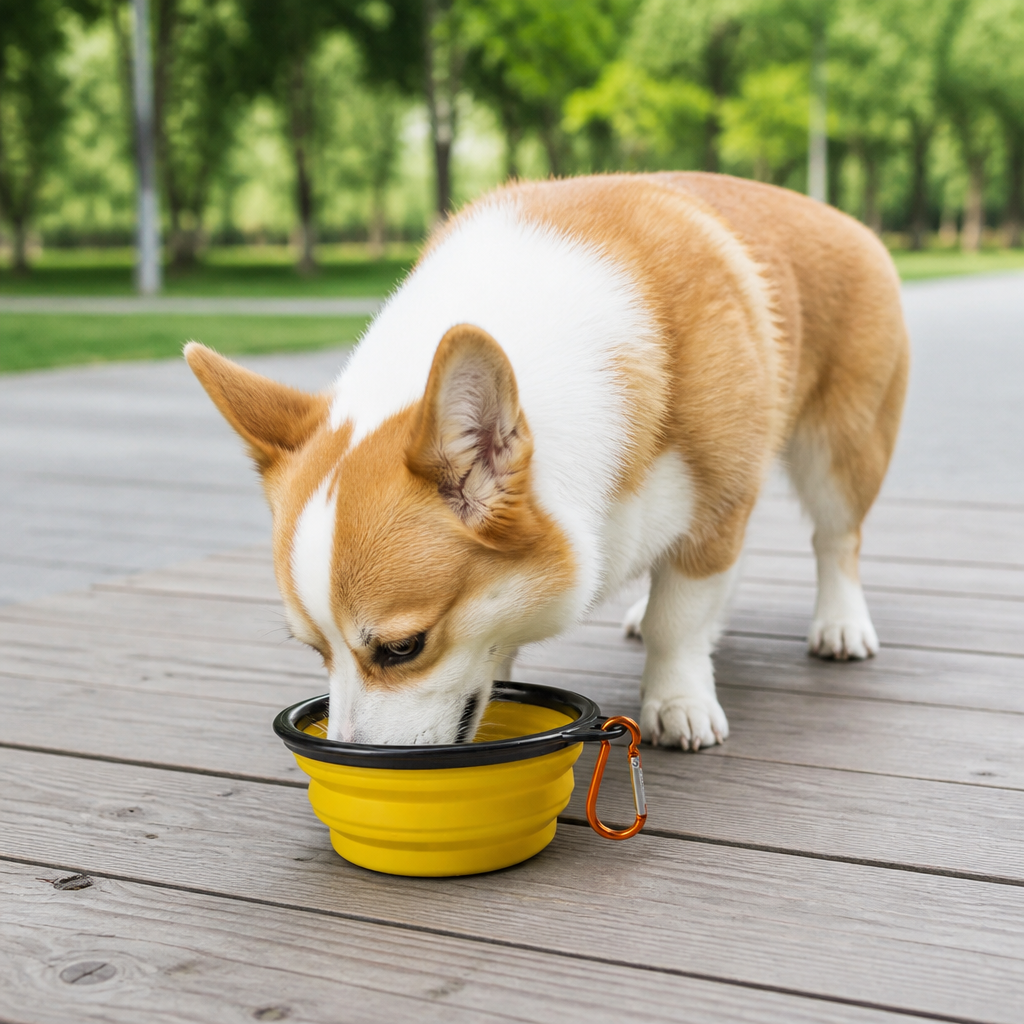 DogBedHouse Collapsible Food-Grade Silicone Travel Bowl