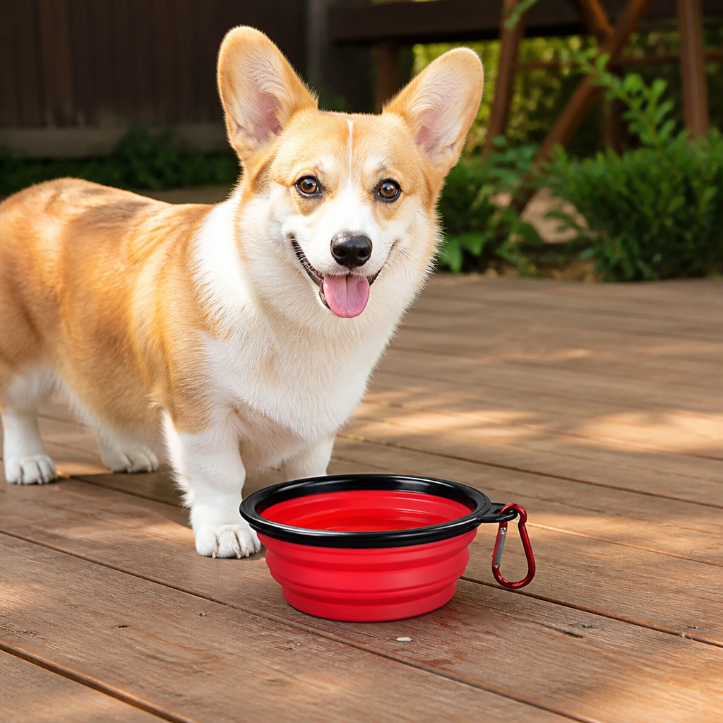 DogBedHouse Collapsible Food-Grade Silicone Travel Bowl