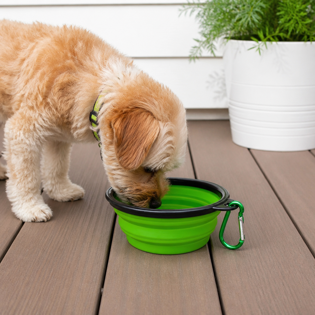DogBedHouse Collapsible Food-Grade Silicone Travel Bowl