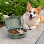 DogBedHouse Collapsible Leak-Proof Divided Travel Bowl