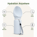 DogBedHouse Collapsible & Leak-Proof Travel Water Bottle (Built-In Drinking Tray)