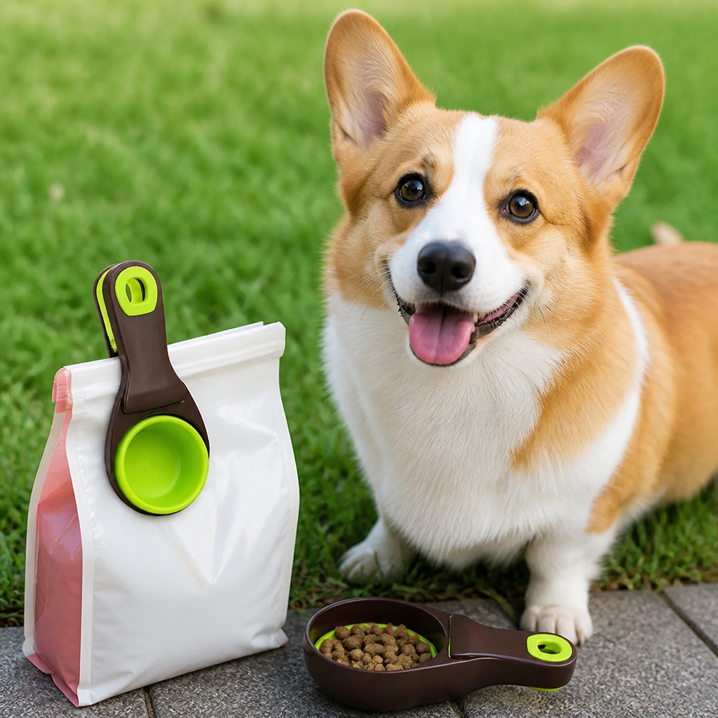DogBedHouse Collapsible & Sealing Clip Feeding Scoop (Measuring Cup)