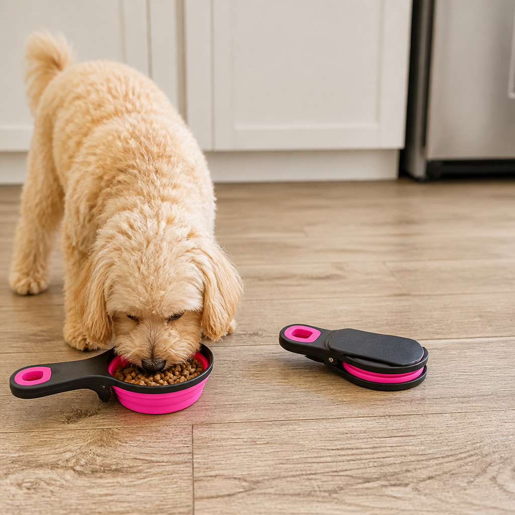 DogBedHouse Collapsible & Sealing Clip Feeding Scoop (Measuring Cup)