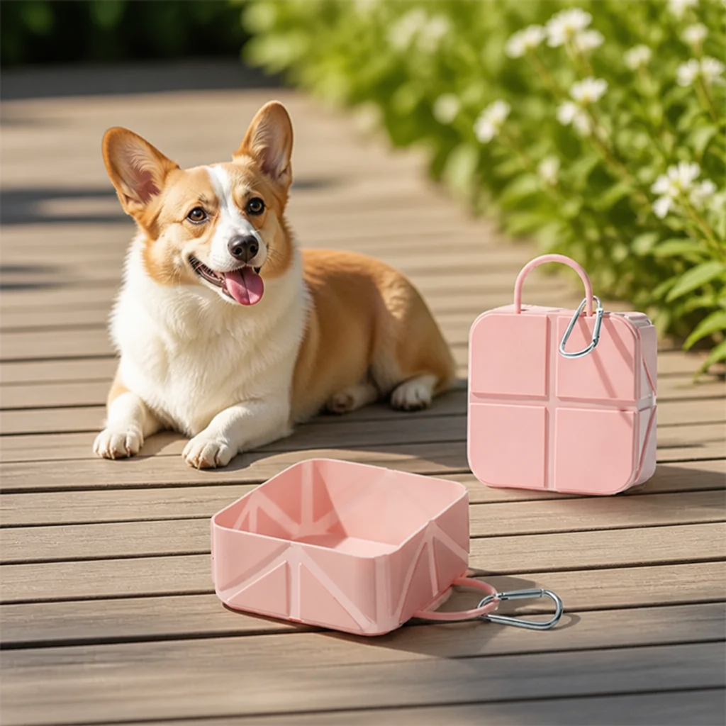 DogBedHouse Collapsible Silicone Pet Travel Bowl