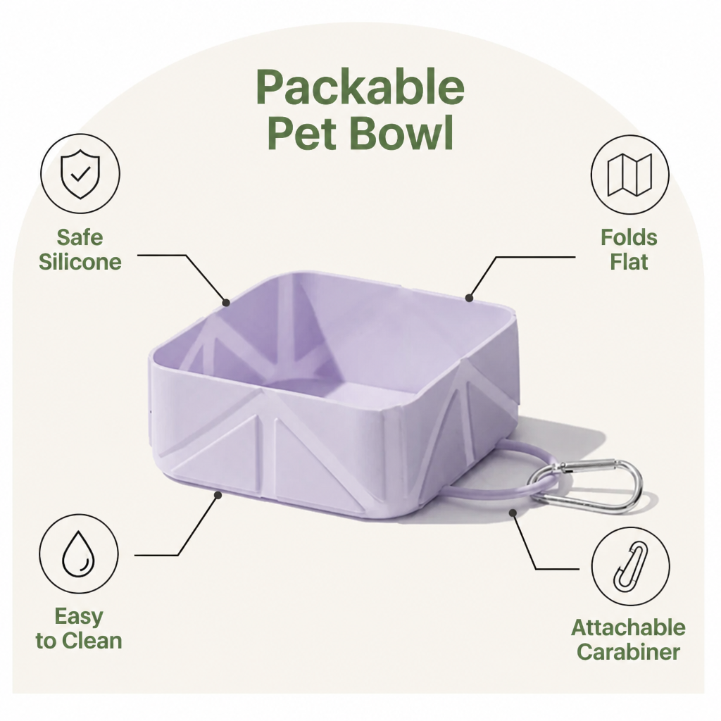 DogBedHouse Collapsible Silicone Pet Travel Bowl