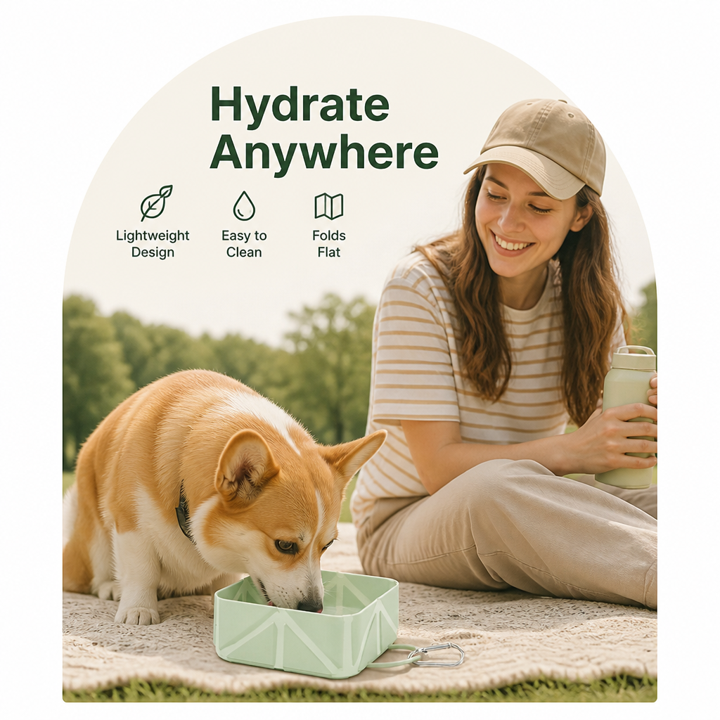DogBedHouse Collapsible Silicone Pet Travel Bowl