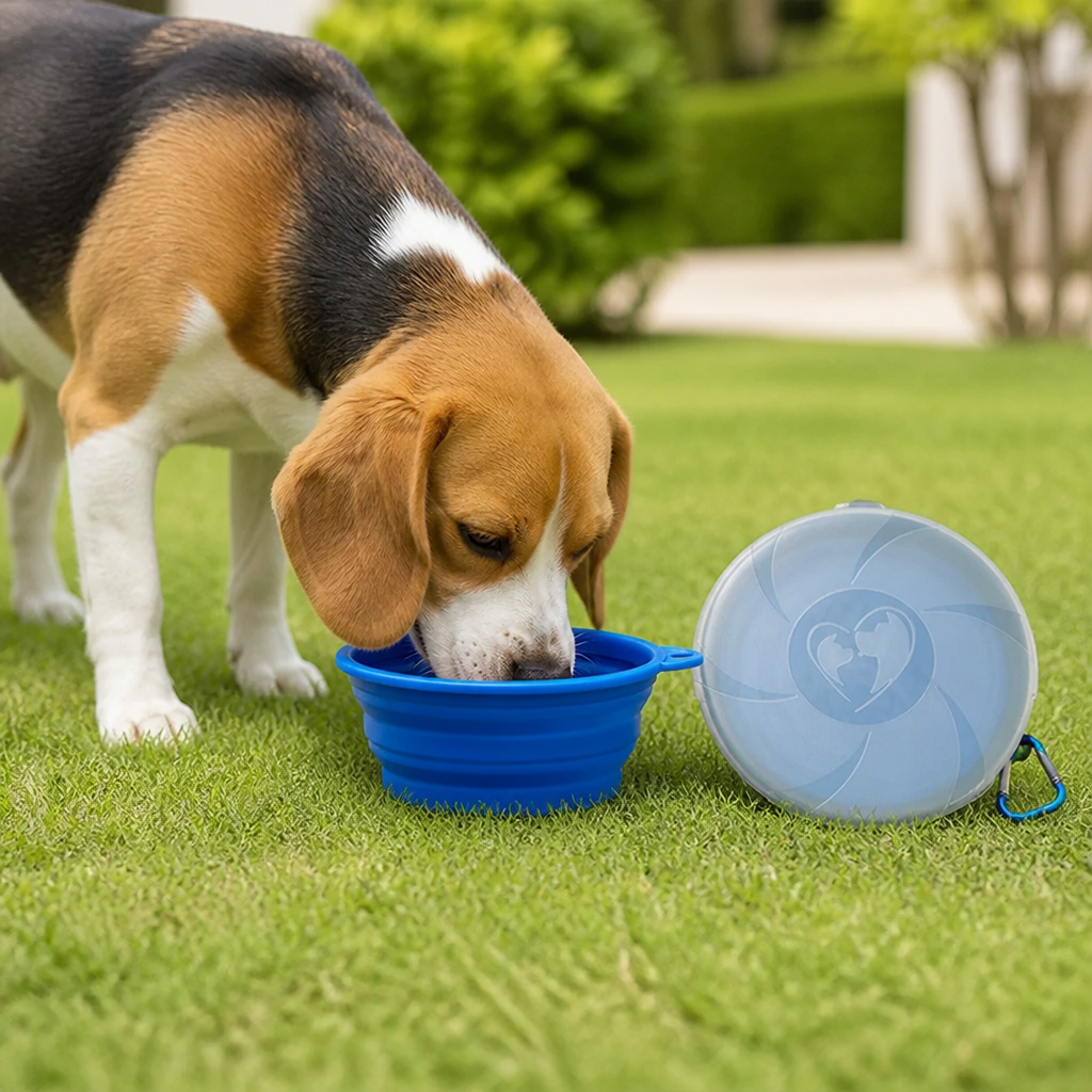 DogBedHouse Collapsible Silicone & Travel-Friendly Dog Bowl