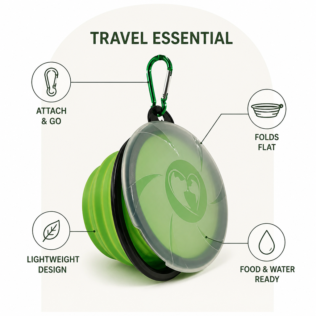 DogBedHouse Collapsible Silicone & Travel-Friendly Dog Bowl