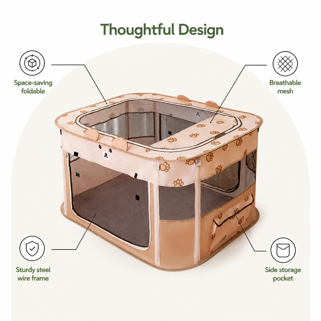 DogBedHouse Collapsible & Space-Saving Steel-Wire Pet House