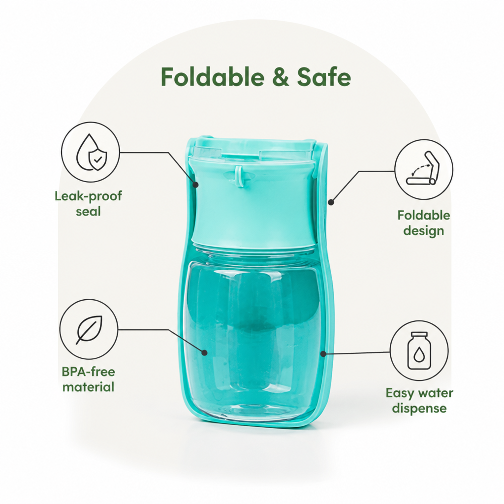 DogBedHouse Compact & Collapsible Pet Water Bottle