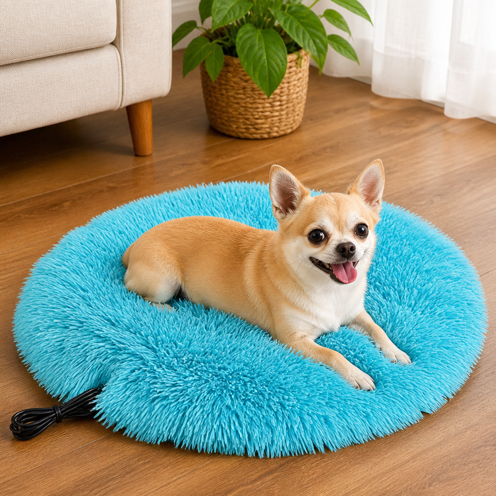 DogBedHouse Constant-Temperature Plush Pet Heating Pad (USB Powered)