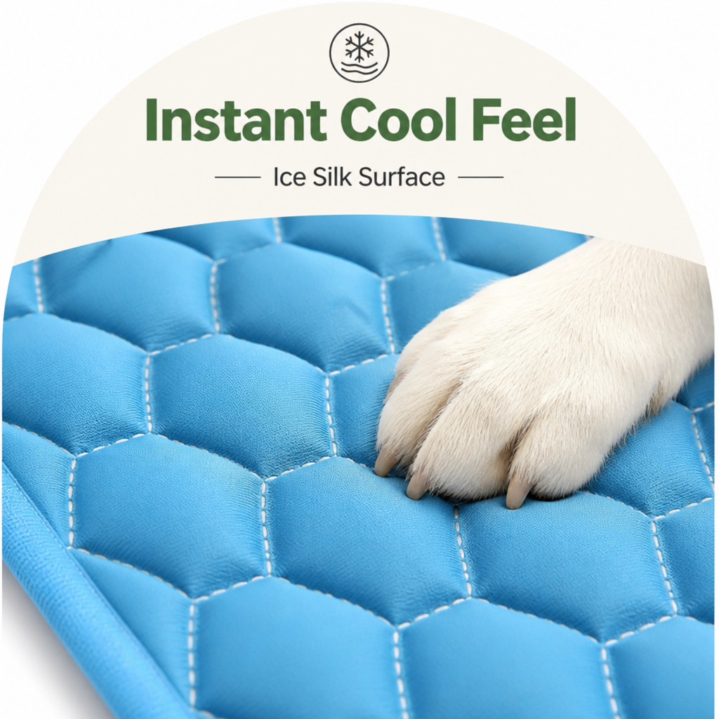 DogBedHouse Cooling & Breathable Ice Silk Pet Mat (Machine Washable)