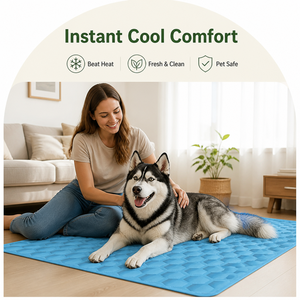 DogBedHouse Cooling & Breathable Ice Silk Pet Mat (Machine Washable)
