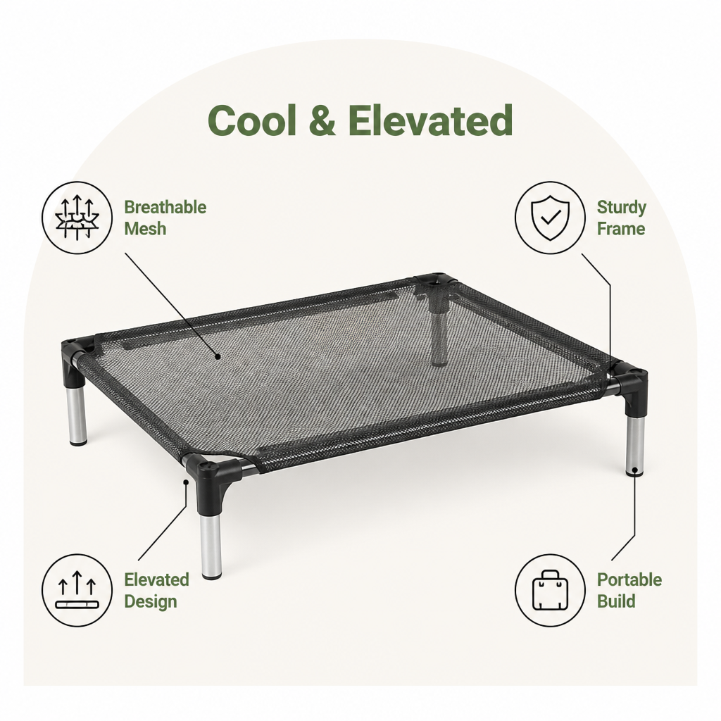 DogBedHouse Cooling Breathable Mesh Elevated Dog Bed