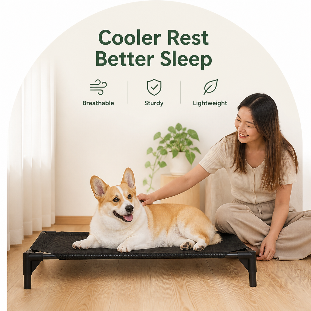 DogBedHouse Cooling Breathable Mesh Elevated Dog Bed