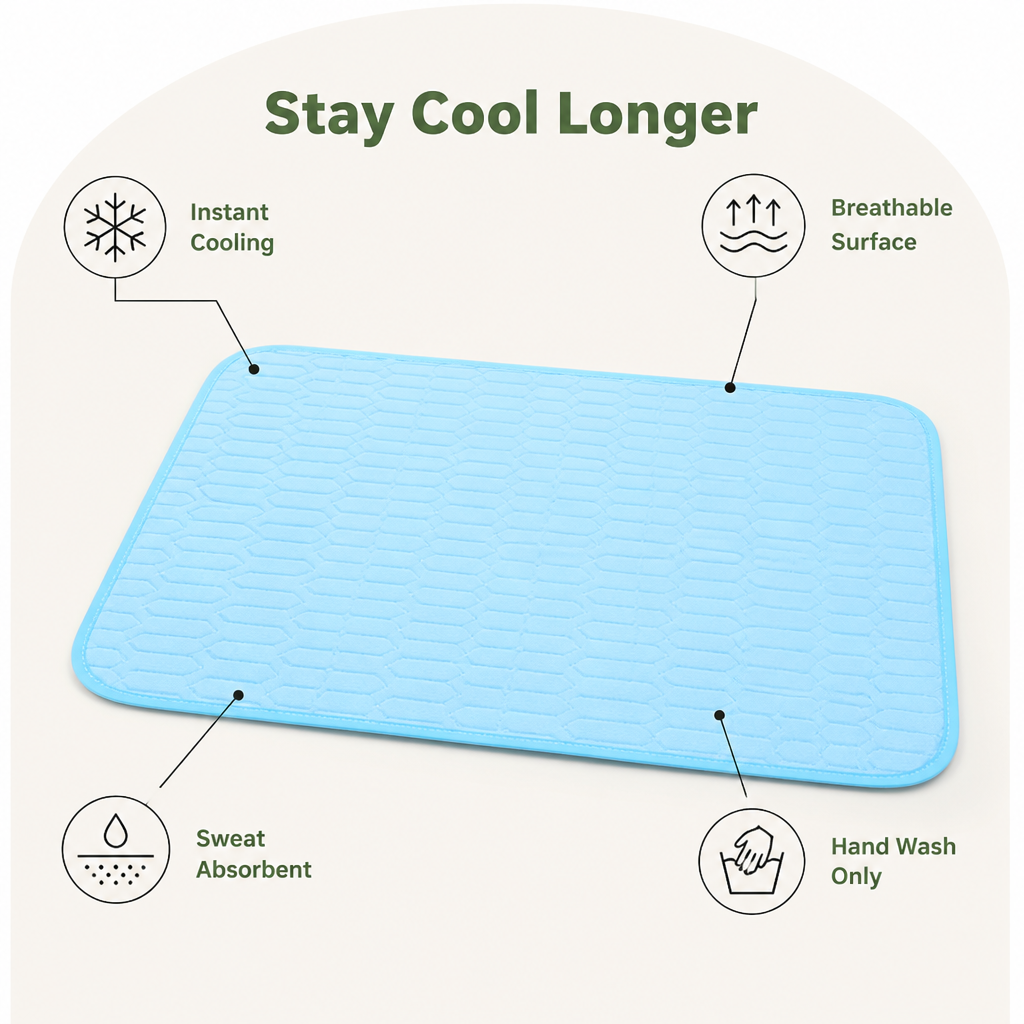 DogBedHouse Cooling Breathable & Sweat-Absorbent Chemical-Free Pet Mat