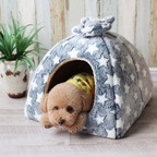 DogBedHouse Coral Velvet Lining Pet Bed (Removable Washable Mat)