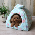 DogBedHouse Coral Velvet Lining Pet Bed (Removable Washable Mat)