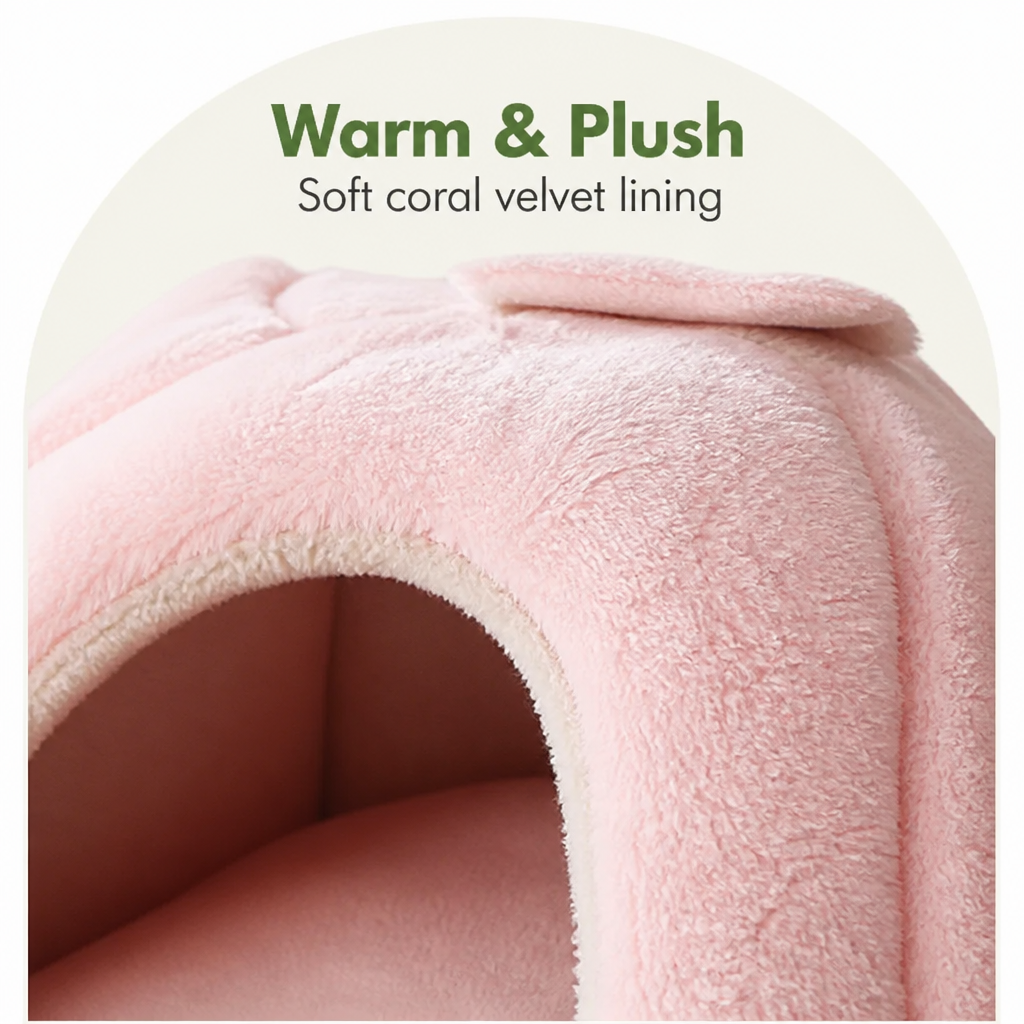 DogBedHouse Coral Velvet Lining Pet Bed (Removable Washable Mat)