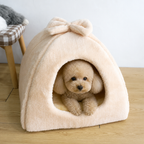 DogBedHouse Coral Velvet Lining Pet Bed (Removable Washable Mat)