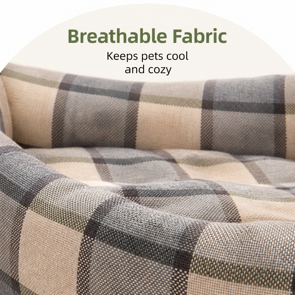 DogBedHouse Cotton & Linen Breathable Pet Nest (Removable Cover)