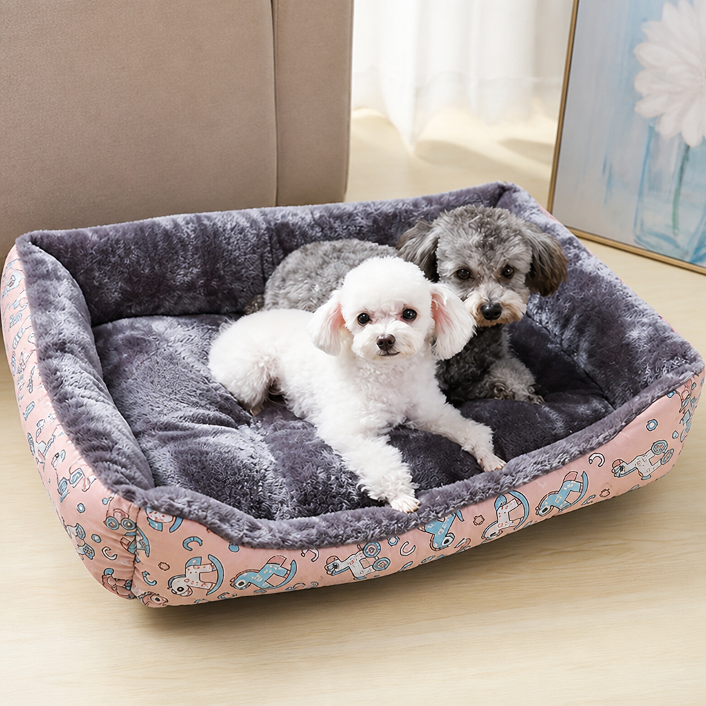 DogBedHouse Cozy Insulated Plush Dog Bed