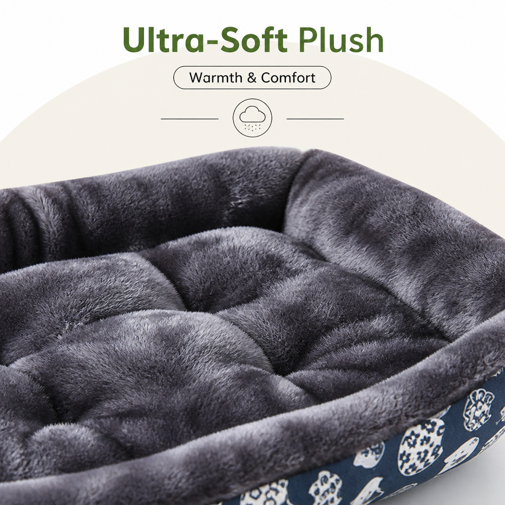 DogBedHouse Cozy Insulated Plush Dog Bed