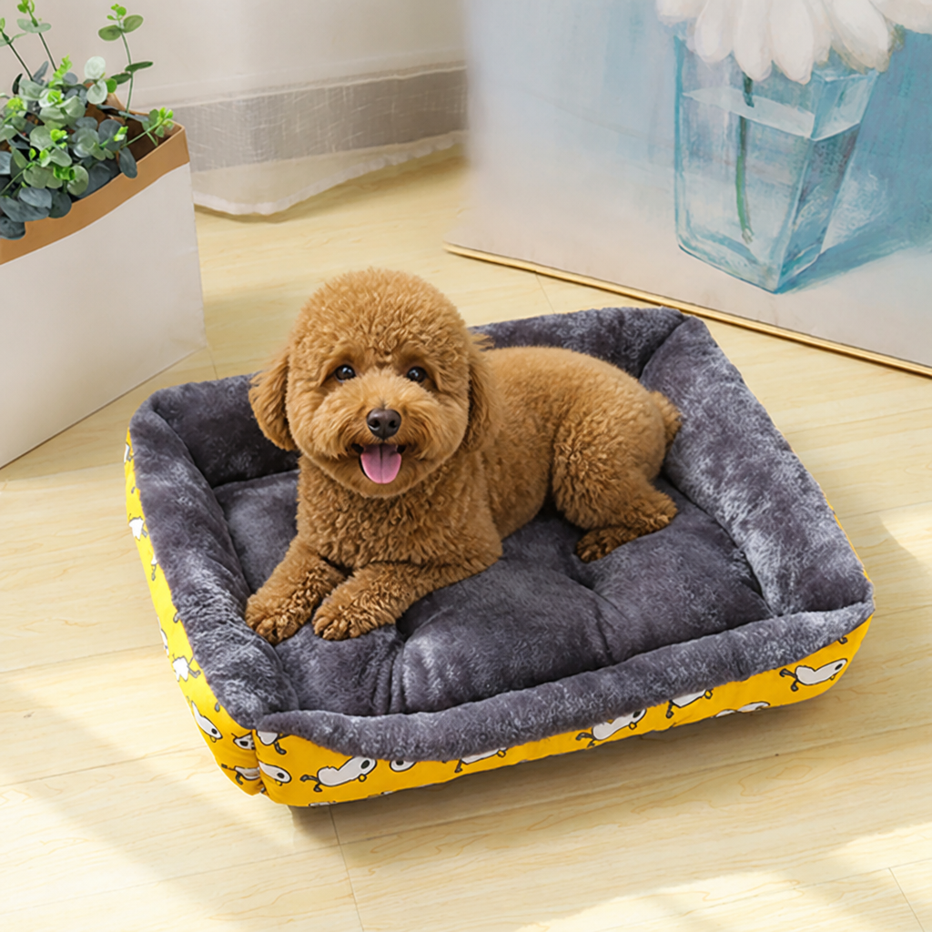DogBedHouse Cozy Insulated Plush Dog Bed