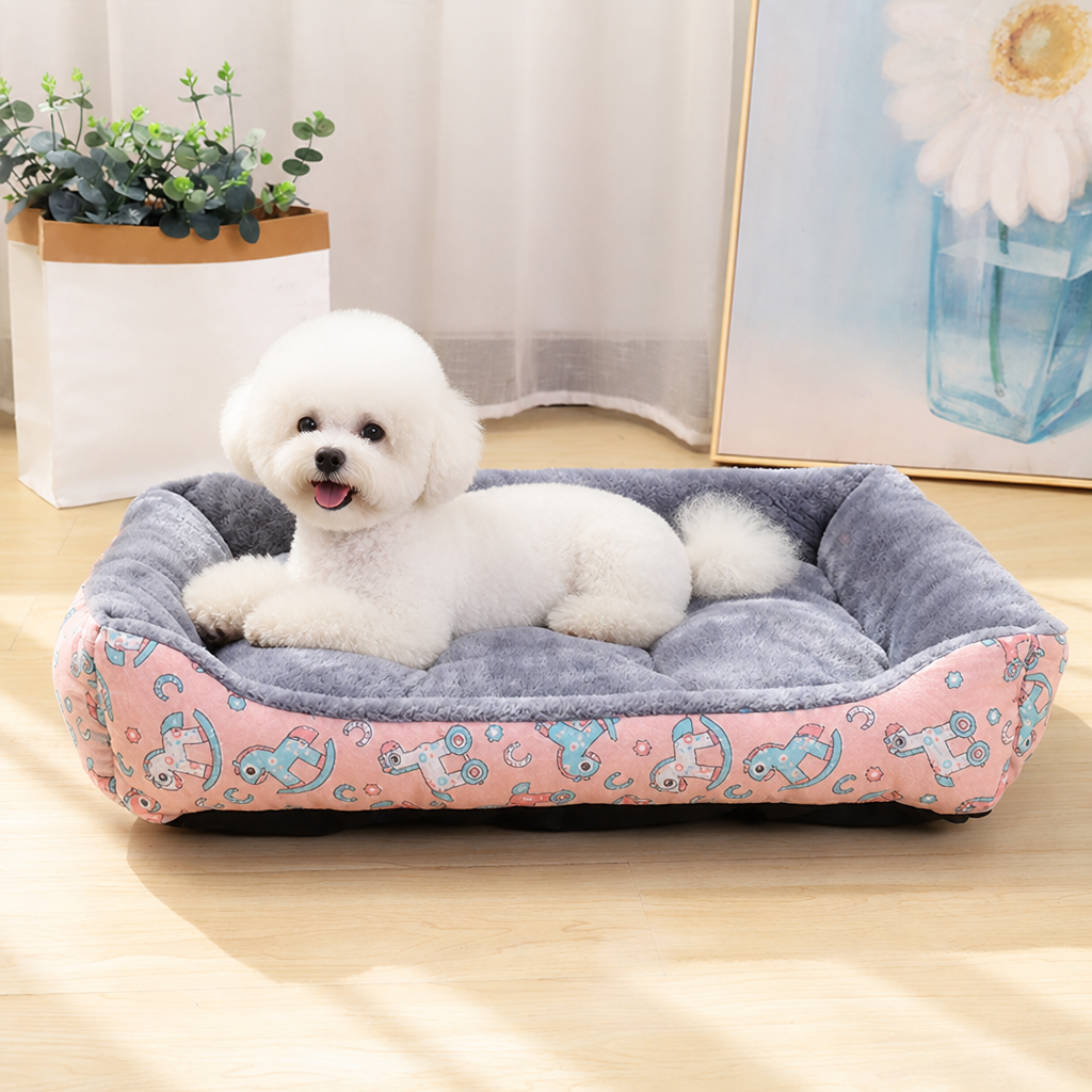 DogBedHouse Cozy Insulated Plush Dog Bed