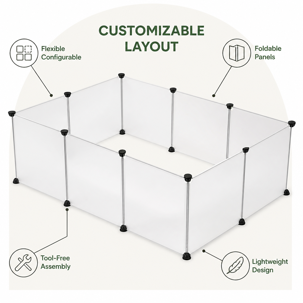 DogBedHouse DIY Modular & Foldable Small Pet Playpen