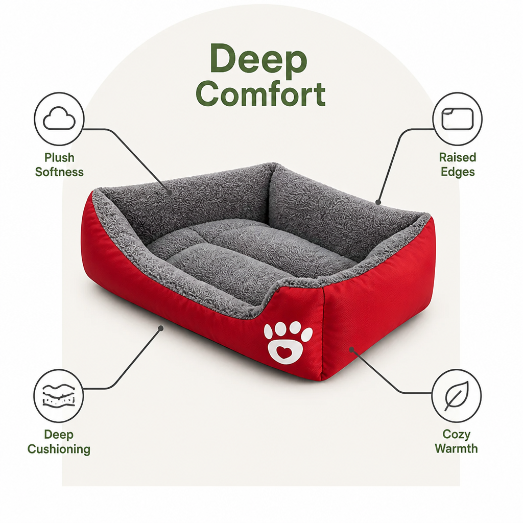 DogBedHouse Deep Plush & Calming Dog Bed