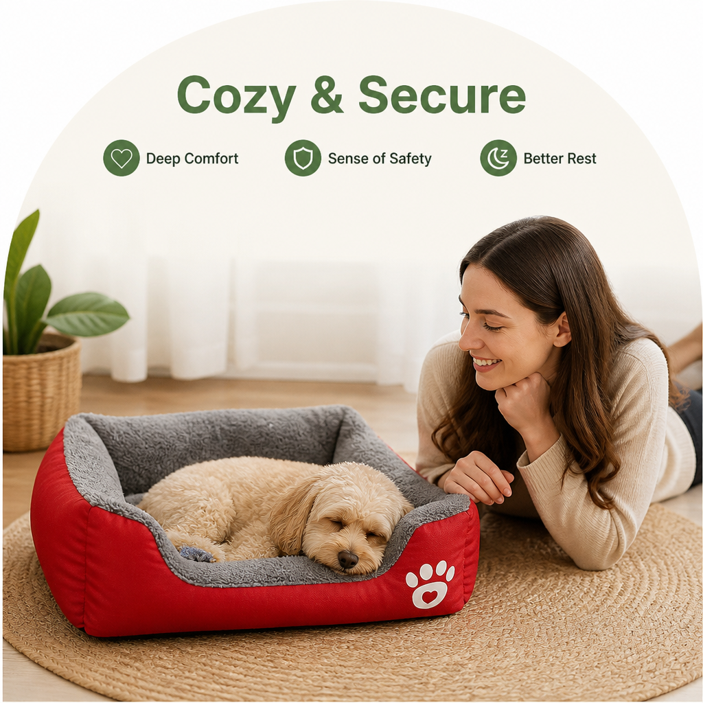 DogBedHouse Deep Plush & Calming Dog Bed